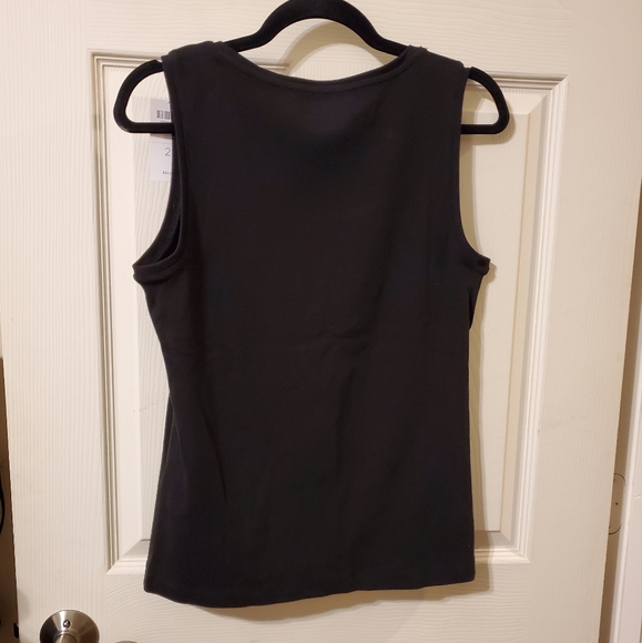 NWT set of TWO Chico's Basic Knit Tanks in Black and White Size 2 - Picture 2 of 9